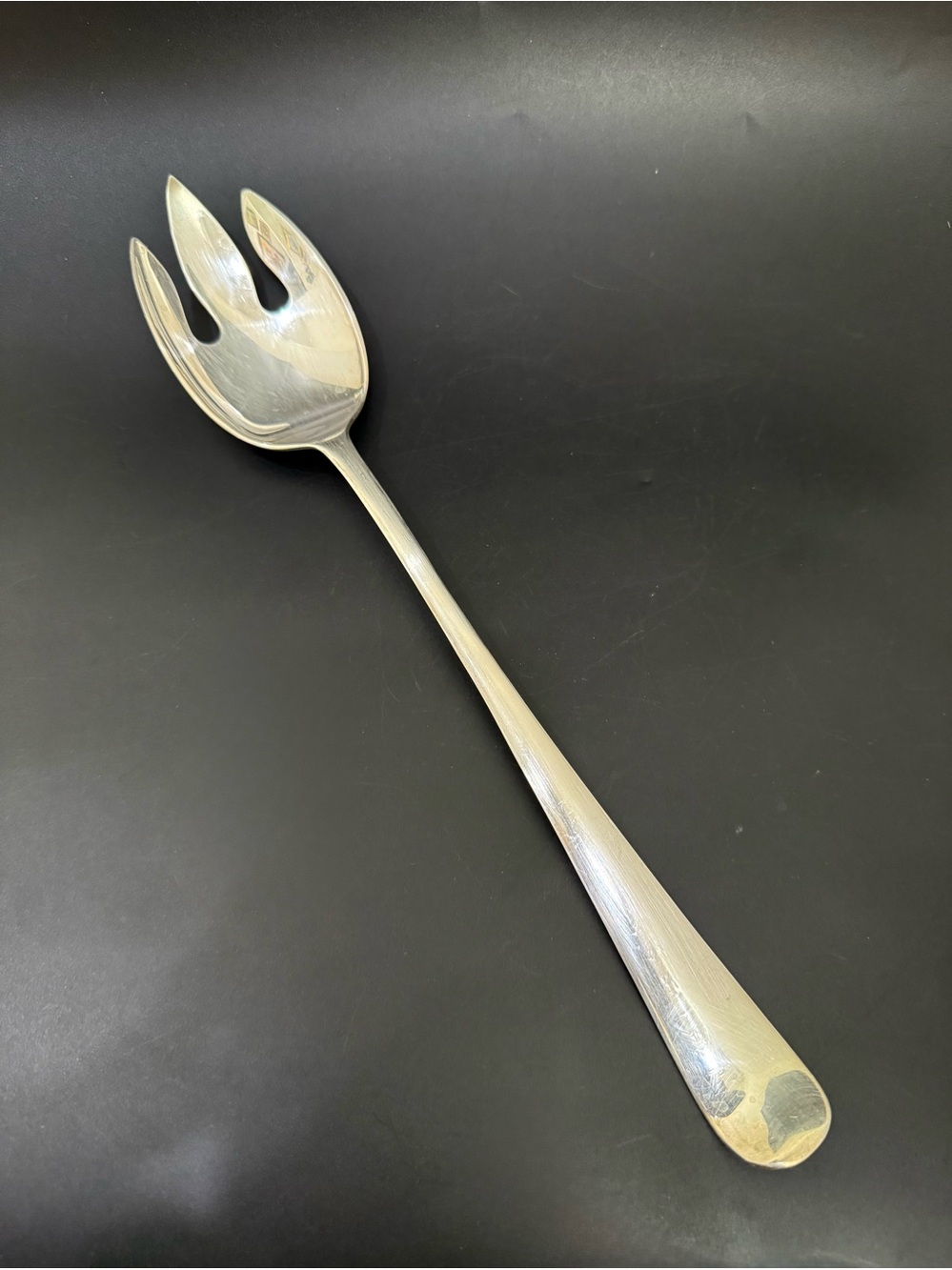 Vintage GERITY Georgian Silverplate 13” Salad Serving Fork